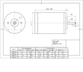 Silnik elektryczny 12V 200W 7712 zdjęcie nr 5