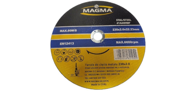 Tarcza tarcze do cięcia stali, metalu 230x1,8 marki Magma Team