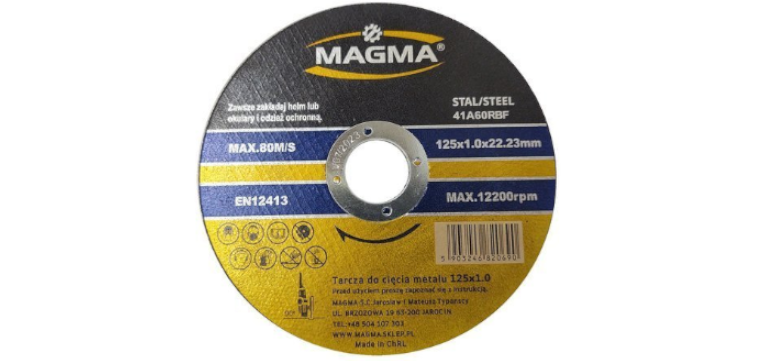 Tarcza do cięcia stali metalu 125x1,0 tarcze MAGMA TEAM