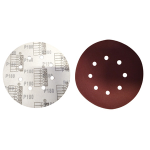 Krążki ścierne 180 mm papier na rzep gr. 180 z otworami 100 szt ścierny krążek samoprzylepne zdjęcie nr 14