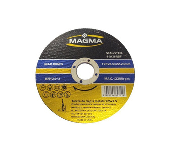 Tarcza do cięcia stali metalu 125x2,5 tarcze 125mm Magma  zdjęcie nr 1
