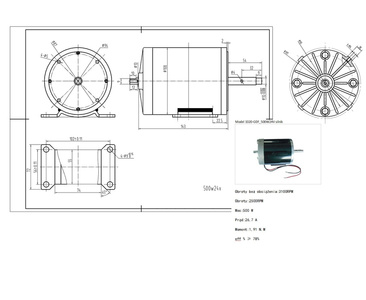 Silnik elektryczny 24V 500W oś dwustronna 1020-oil 1020GDF zdjęcie nr 4