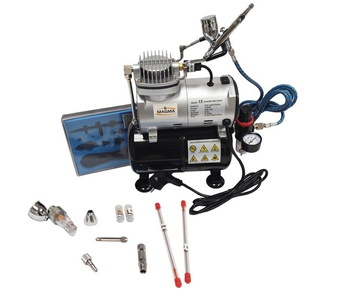 Aerograf AB-183K AB183K AB 183K + kompresor z butlą TC-20T zestaw pneumatyczny lakierniczy zdjęcie nr 5