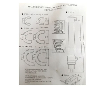 Ściągacz sprężyn zawieszenia mechaniczny mocny 1,5T McPherson 1027B MacPherson zdjęcie nr 8