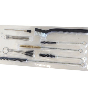 Zestaw szczoteczek do czyszczenia aerografów zestaw szczotek przetyczek wyciory 17 elementów AH507 zdjęcie nr 6