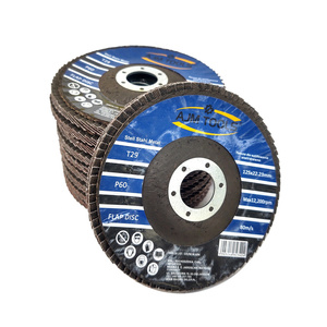 2 sztuki tarcz tarcze do metalu szlifowania lamelka listkowa 125 mm 125mm gr60 P60 AJM Tools Tarcza lamelkowa Elektrokorund płytkowa płytkowe zdjęcie nr 5