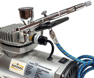 Zestaw kompresor z butlą + aerograf AB-180 AB 180 AB180 0.5mm dysza aerograf zdjęcie nr 8