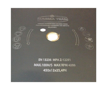 Tarcza diamentowa laserowa 450mm do cięcia asfaltu MLAP451 laser Magma MLAP 450x25,4 450 x 25,4 450x25,4mm zdjęcie nr 2