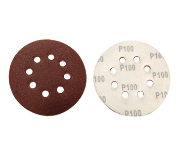 Krążki ścierne 125mm papier na rzep gr. 100 z otworami 100szt ścierny krążek samoprzylepne zdjęcie nr 2