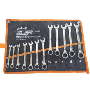 Klucze płasko-oczkowe z grzechotką zestaw 12 szt kluczy 8-19 mm płachta kute CRV CrV Etui polerowane Klucze Płasko Oczkowe z Grzechotką Zestaw Kluczy 8-19mm 12szt Zestaw 12 kluczy zdjęcie nr 4