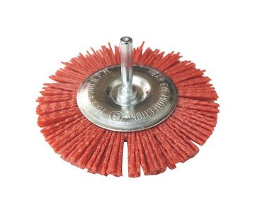 Zestaw 2 szczotka nylonowa tarczowa 100 mm boczna trzpień szczotka nylonowa tarczowa 100mm boczna T6mm postarzanie zdjęcie nr 2