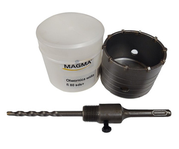 Otwornica do betonu 65mm + 80mm przejście adapter sds+ plus frez przejścia zestaw zdjęcie nr 2