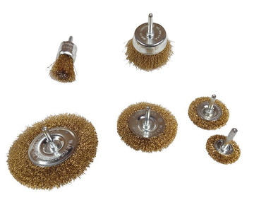 Zestaw szczotek na wiertarkę szczotka szczotki kpl 6szt mosiądzowane trzpieniowe zdjęcie nr 4