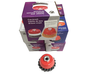 Szczotka druciana obrotowa doczołowa 75mm plecionka szczotki doczołowe 75 M14 drut Angle Grinder WIRE 75xM14 75M14 75 M14 zdjęcie nr 9