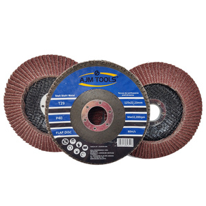 Zestaw 2 sztuki tarcz tarcze do metalu szlifowania lamelka listkowa 125 mm 125mm gr40 P40 AJM Tools Tarcza lamelkowa Elektrokorund płytkowa płytkowe zdjęcie nr 2