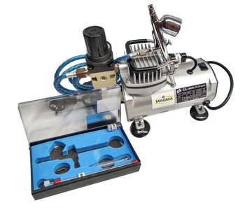 Aerograf AB130 Z DYSZĄ 0,2 I 0,3 + MINI KOMPRESOR 4BAR Z KOMPRESOREM AB-130 AB 130 zdjęcie nr 4