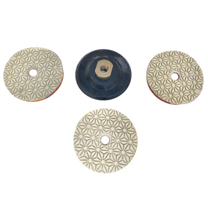 Zestaw 3 Tarcz diamentowa rzepik na mokro 3 stopnie 100 mm #1 #2 #3 kwiatek szlifowania gres gresu kamień granit poler polerowania polerska dysk polerski + dysk 100 wzmocniony rzep zdjęcie nr 3