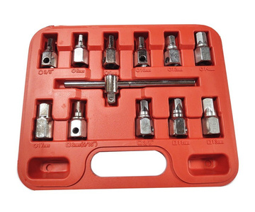 Klucze do korków do oleju 12 cz. zestaw kluczy samochodowe Set Combination Socket Wrench Tools Set 1/2"&1/4" 12 elementów C1006 LT-A1151 1001C YC-02037 zdjęcie nr 6