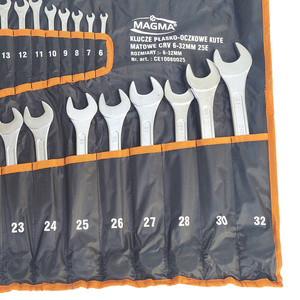 Klucze płasko-oczkowe zestaw 25 szt kluczy 6 - 32 mm 6-32mm na płachcie matowe CRV płachta kute zdjęcie nr 6