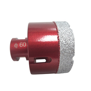 Wiertło nasypowe 60 mm z gwintem M14 czerwone gresu gres otwornica koronka glazura zdjęcie nr 2
