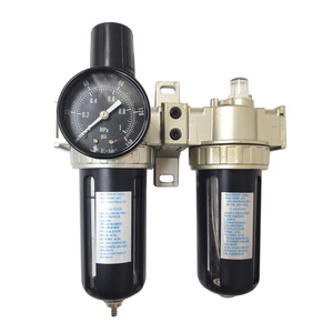 Reduktor z filtrem powietrza i naolejaczem smarowaniem 1/2" odwadniaczem odwadniacz zespół uzdatniania powietrza blok powietrzny separator z manometrem do kompresora SFC-2000 zdjęcie nr 2