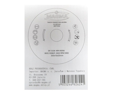 Tarcza diamentowa do cięcia asfaltu 350x25,4mm 350mm MSA351 Magma MSA 350x25,4 350 x 25,4 350x25,4mm zdjęcie nr 3