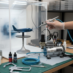 Zestaw do aerografii kompresor TC-20C + aerograf AB-207 zdjęcie nr 14