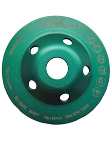 Tarcza diamentowa segmentowa garnkowa 125x22,23 zielona profesjonalna PROFI MCWD125P Magma głowica do szlifowania betonu podwójny segment zdjęcie nr 3