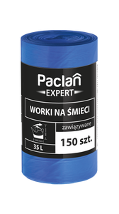 Worki na śmieci 35l 600 szt Paclan Expert zawiązywane mocne nie pękające 4 rolki zdjęcie nr 3