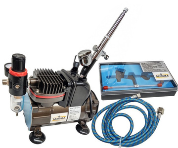 Zestaw do malowania kompresor do aerografów TC-812K ze stojakiem + aerograf AB-180 dwie dysze 0,2 0,3 Magma zdjęcie nr 4