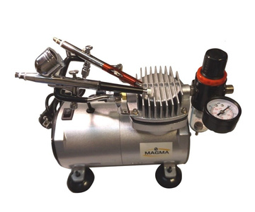 Kompresor do aerografów TC-20BK 2 aerografy TC-20B + TG125 + TG130 + wężyk TC-20 TC-20C TG-125 TG-130 zdjęcie nr 3