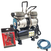 ZESTAW DO PRZEDMUCHIWANIA CZYSZCZENIA KOMPUTERA KOMPRESOR MINI KOMPUTERÓW liczarek 6 BAR sprężarka dwutłokowy 30T