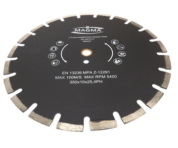 Tarcza diamentowa do cięcia asfaltu 350x25,4mm 350mm MSA351 Magma MSA 350x25,4 350 x 25,4 350x25,4mm zdjęcie nr 4