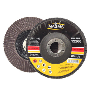 Zestaw 10 sztuk tarcz tarcze do metalu szlifowania lamelka listkowa 125mm gr80 P80 Magma Tarcza lamelkowa Elektrokorund płytkowa płytkowe zdjęcie nr 9