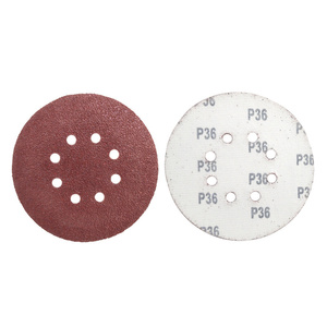 Krążki ścierne 150mm papier na rzep gr 36 z otworami 100szt ścierny krążek samoprzylepne  zdjęcie nr 1