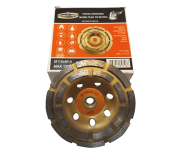 Tarcza diamentowa segmentowa garnkowa 115mm M14 DCWD115M14 Magma 115xM14 głowica do szlifowania betonu 115xM14 115M14 115 M14 podwójny segment zdjęcie nr 1