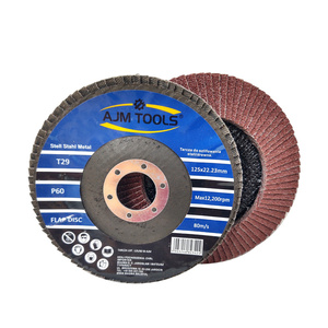 2 sztuki tarcz tarcze do metalu szlifowania lamelka listkowa 125 mm 125mm gr60 P60 AJM Tools Tarcza lamelkowa Elektrokorund płytkowa płytkowe zdjęcie nr 6