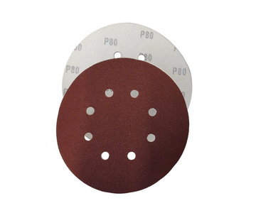Krążki ścierne 180 mm papier na rzep gr. 80 z otworami 100 szt ścierny krążek samoprzylepne  zdjęcie nr 1