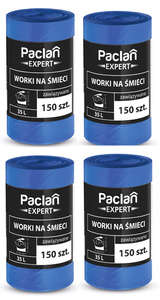 Worki na śmieci 35l 600 szt Paclan Expert zawiązywane mocne nie pękające 4 rolki zdjęcie nr 1