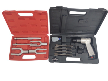 Przecinak blacharski młotek pneumatyczny AT2010K/RSG komplet dłut 4 elementowy AT-010K MT-1029 + Nasadka igłowa młotka pneumatycznego QRC41280 + Ściągacz zestaw ściągaczy drążków kierowniczych 10-009-014 1011D zdjęcie nr 2