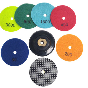 Zestaw 7 sztuk tarcza diamentowa rzepik na sucho 100mm gr 50/100/200/400/800/1500/3000 szare 3szt zestaw + dysk twardy 100mm M14 + trzpień M14 zdjęcie nr 3