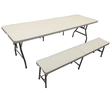 Stół cateringowy 240cm / campingowy składany + 2 ławki kateringowy ogrodowy do ogrodu bankietowy zestaw biesiadny zdjęcie nr 2
