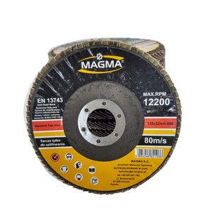 Zestaw 10 sztuk tarcz tarcze do metalu szlifowania lamelka listkowa 125mm gr40 P40 Magma Tarcza lamelkowa Elektrokorund płytkowa płytkowe 80 listków zdjęcie nr 3