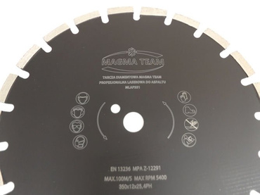 Tarcza diamentowa laserowa 350mm do cięcia asfaltu MLAP351 laser Magma 350 MLAP 350x25,4 350 x 25,4 350x25,4mm zdjęcie nr 3