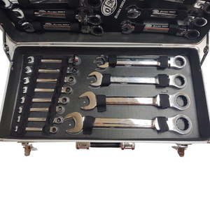 Klucze płasko oczkowe 6-32 z grzechotką łamane 22 ele łamanych zestaw kluczy zdjęcie nr 8