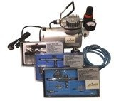 Kompresor do aerografów TC-20BK stojak 3 aerografy TC-20B + AB128P + TG130 + TG138 + wężyk TC-20 TC-20C AB128P TG-130 TG-138