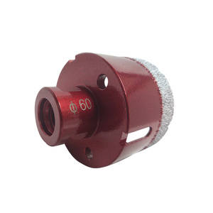 Wiertło nasypowe 60 mm z gwintem M14 czerwone gresu gres otwornica koronka glazura zdjęcie nr 5
