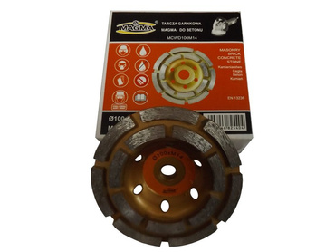 Tarcza diamentowa garnkowa 100 M14 segmentowa DCWD100 diament 5mm Magma 100xM14 głowica do szlifowania betonu 100xM14 100M14 100 M14 podwójny segment zdjęcie nr 4
