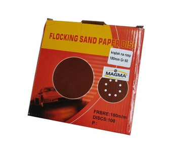 Krążki ścierne 180 mm papier na rzep gr. 60 10 szt ścierny krążek samoprzylepne zdjęcie nr 4