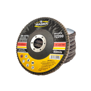 Zestaw 10 sztuk tarcz tarcze do metalu szlifowania lamelka listkowa 125mm gr100 P100 Magma Tarcza lamelkowa Elektrokorund płytkowa płytkowe 80 listków zdjęcie nr 1